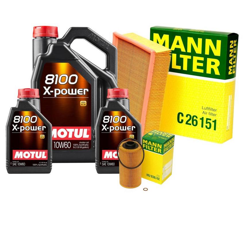 BMW Engine Oil Change Kit - Motul 13721736675 (10W60) (X-POWER 8100)